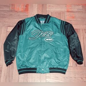 Ultra Game NFL New York Jets Bomber Jacket Size M Olive Green Color
